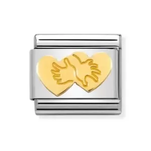 Image of Nomination Classic Gold Heart Hug Charm