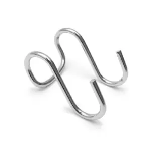 Image of GTV Steel Double 'S' Hooks Kitchen Hook Meat Airer Dryer Garage Tool, Pack of 2.