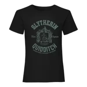 Image of Harry Potter Womens/Ladies Slytherin Quidditch Fitted T-Shirt (XL) (Black)