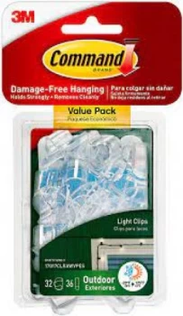 Image of Command Clear Self Adhesive Outdoor Light Clips 8 Pack