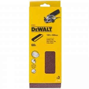 Image of DEWALT 100 x 560mm Multi Purpose Sanding Belts 100mm x 560mm 60g Pack of 3