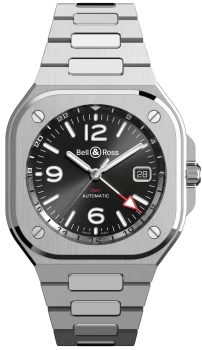 Image of Bell & Ross Watch BR05 GMT Black Steel Bracelet