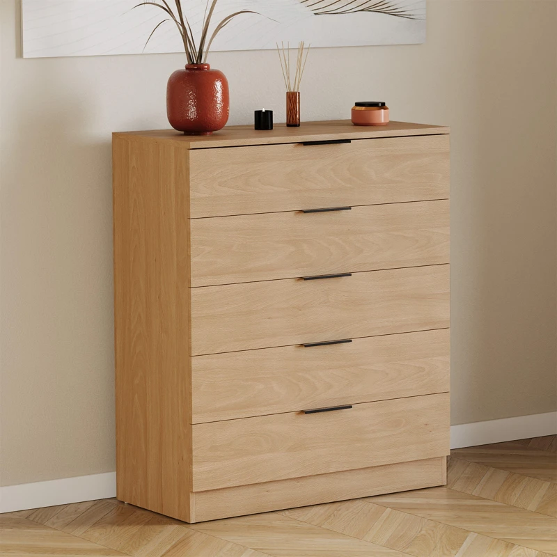 Image of Lassic Trega 5 Drawer Chest of Drawers Pine unisex 5 Drawer