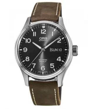 Image of Oris Big Crown ProPilot Day Date Grey Dial Brown Leather Mens Watch 01 752 7698 4063-07 5 22 05FC 01 752 7698 4063-07 5 22 05FC