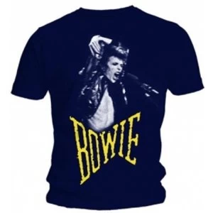Image of David Bowie Scream Mens Navy T Shirt: Small