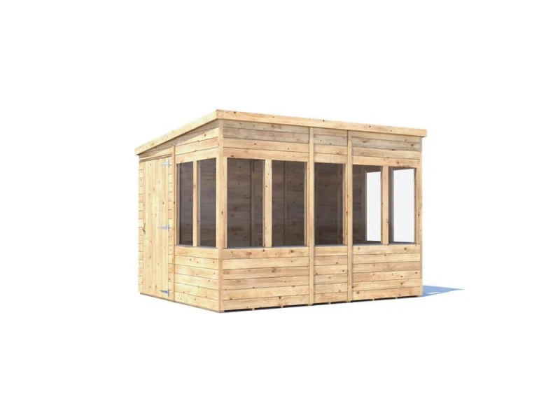 Image of Dunster House Potting Shed Pent Roof W8' X D10' (W2.4M X D3.0M) Superfelt, Overlord Modular