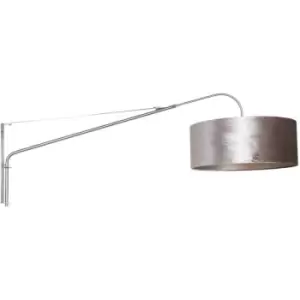 Image of Sienna Elegant Classy Wall Lamp with Shade Brushed Steel, Velvet Silver