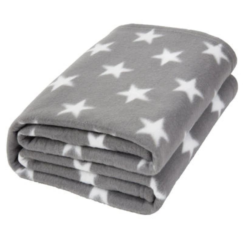Image of OHS OHS Pack of 10 Printed Fleece Blanket Throw in Light Grey Size: 120cm x 150cm Light Grey 120cm x 150cm Unisex 5027434138357
