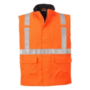 Image of Biz Flame Hi Vis Flame Resistant Rain Bodywarmer Orange S