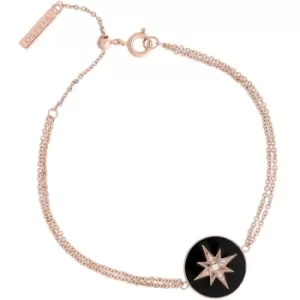 Image of Olivia Burton North Star Black and Rose Gold Bracelet