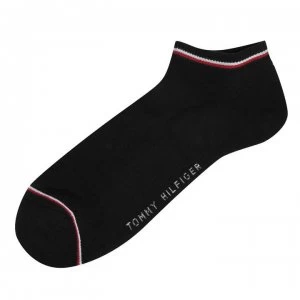 Image of Tommy Bodywear Icon 2 Pack Trainer Socks - Black