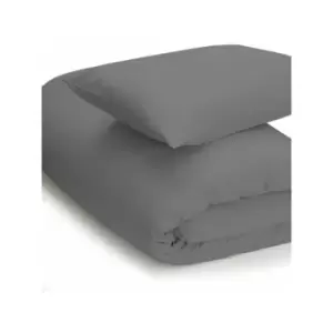 Image of Belledorm Easycare Polycotton Percale 200 Thread Count Duvet Cover, Grey, Double