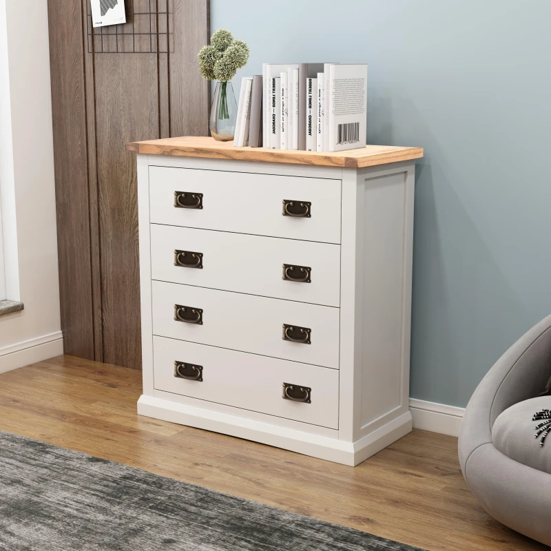 Image of Cabinet Bits Cosenza 4 Drawer Chest of Drawers Bras Drop Handle in Off-White Off-White Unisex