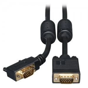 Image of Tripp Lite VGA Coax Right-Angle Monitor Cable High Resolution Cable with RGB Coax (HD15 M/M) 6-ft.
