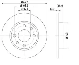 Image of Barum Brake disc PEUGEOT,CITROEN BAR10187 91508338,95661748,96070525 Brake rotor,Brake discs,Brake rotors 424689,4246A5,424995