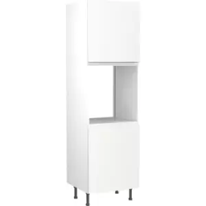 Image of Kitchen Kit Flatpack J-Pull Kitchen Cabinet Tall Oven Unit Super Gloss Single 600mm in White MFC