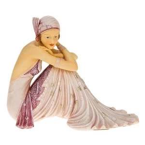 Image of Deco 1930s Girl Sitting Lilac Ornament