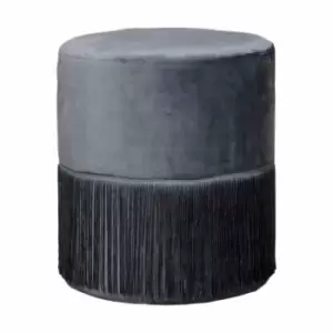 Image of Native Home & Lifestyle Round Grey Tassles Stool