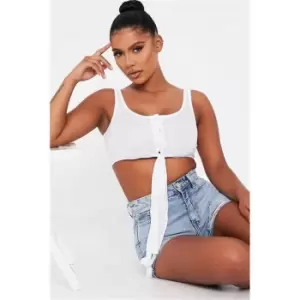 Image of I Saw It First Button Front Wrap Detail Crop Top - White