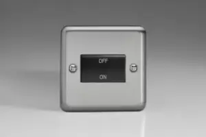 Image of Varilight Classic Fan Isolating Switch 3 Pole with Black Inserts - Matt Chrome - XSFIB