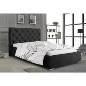 Image of Hillary Bed Single Plush Velvet Black