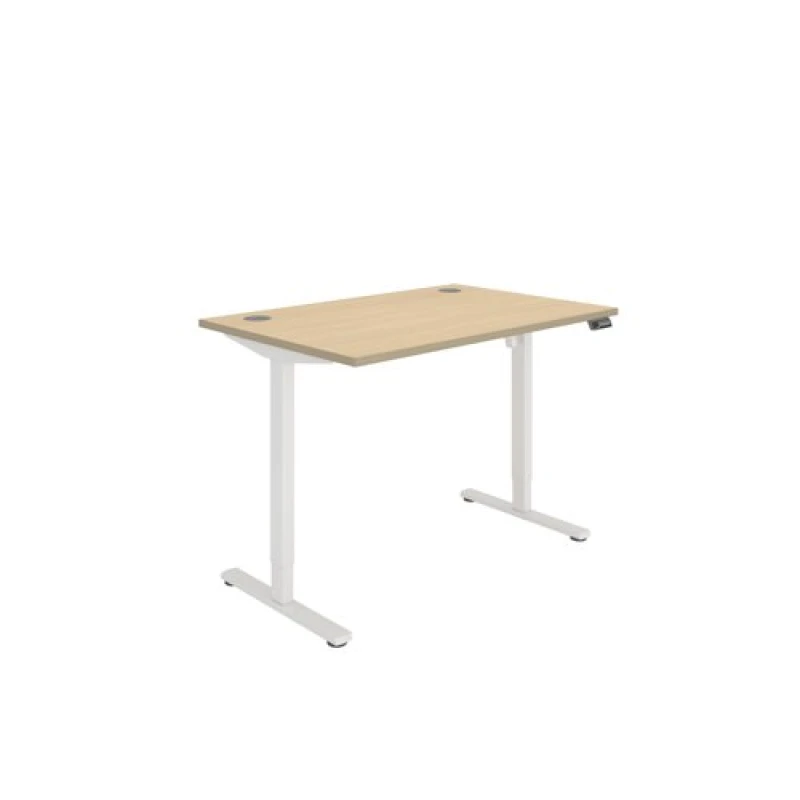 Image of Astin Economy Single Motor Sit/Stand Desk 1200x800x705-1220mm Canadian Oak/White KF800011