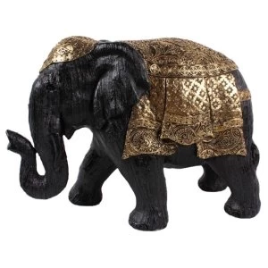 Image of Brushed Black and Gold Large Thai Elephant Figurine