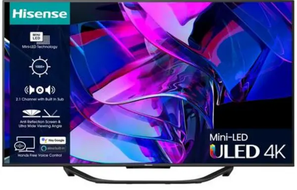 Image of Hisense 65" 65U7KQTUK Smart 4K Ultra HD Mini LED TV
