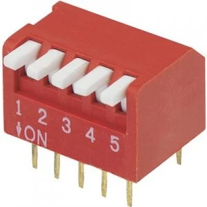 Image of DIP switch Number of pins 5 Piano type TRU COMPONENTS DP 05