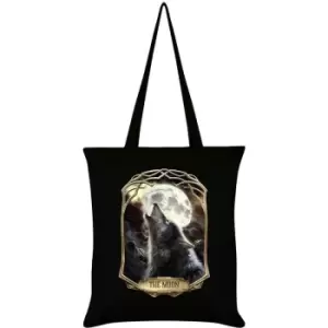 Image of Deadly Tarot Obsidian The Moon Tote Bag (One Size) (Black) - Black