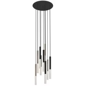 Image of Zumaline One Integrated LED Cluster Pendant Ceiling Light, Black, 9x 4050lm, 3000K