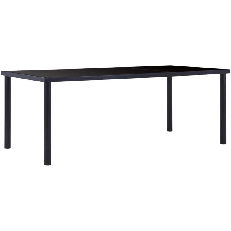 Image of VIDAXL Dining Table Black 200x100x75cm Tempered Glass Vidaxl 8719883600574