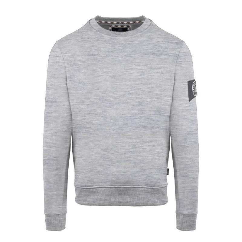 Image of Aquascutum Mens Roundnk Sweat Crew Sweatshirt Crew Sweaters Small Grey 52345902350