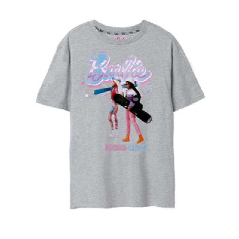 Image of (XX-Large) Barbie Short Sleeved T-Shirt (Womens Grey)