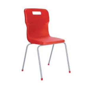 Image of Titan 4 Leg Chair 430mm Red Conforms to BS EN1729 Parts 1 and 2