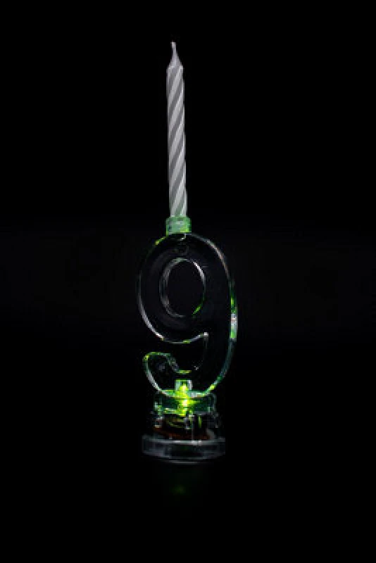 Image of Shatchi Birthday Candle Number 9 Flashing Colour Changing with 4 Candle Cake Decoration Multi unisex