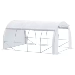 Image of Outsunny 4 x 3 x 2m Polytunnel Greenhouse Pollytunnel Tent w/ Steel Frame White