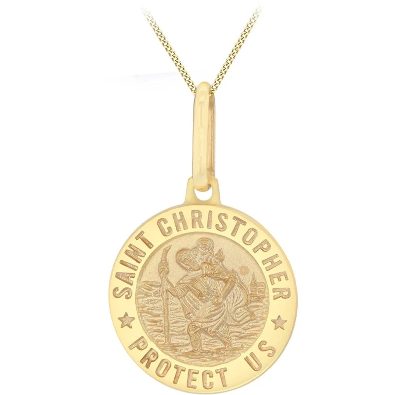 Image of Be You 9ct Gold St.Christopher Travel Reversible Necklace Yellow Gold unisex 18in