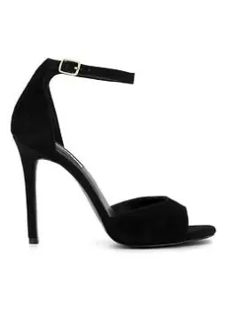 Image of Dune London Misties 2 Part Barely There Heels - Black, Size 8, Women