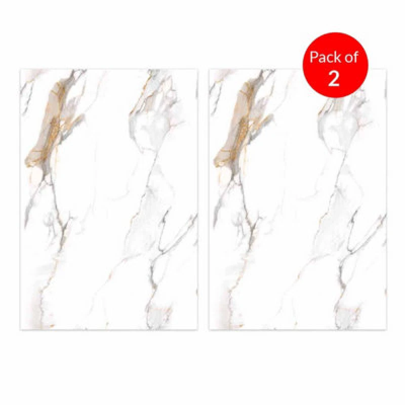 Image of Ener-J Sophisticated Charcoal High-Gloss Pet Marble Wall Cladding Size:1220 X 2440 X 8mm (Pack Of 2)