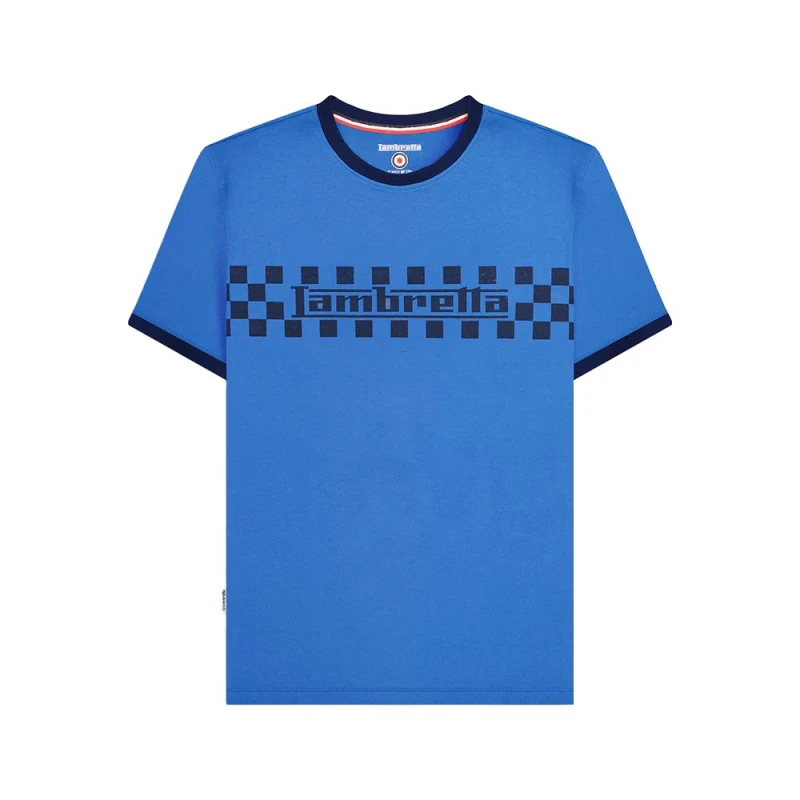 Image of Lambretta Lambretta Men SS24 Two Tone Ringer T-Shirt in Dark Blue Size: large Dark Blue L Male 5063703651608
