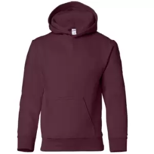 Image of Gildan Heavy Blend Childrens Unisex Hooded Sweatshirt Top / Hoodie (S) (Maroon)