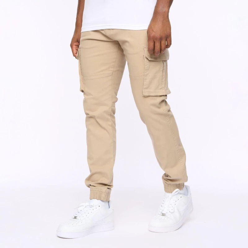 Image of Crosshatch Crosshatch Men Frentons Cargo Pants in Stone Size: 38L Stone 38L Male 5059294543514