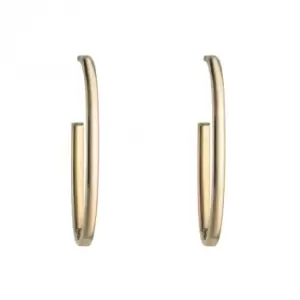 Image of Open Oval 3/4 Hoop Yellow Gold Earrings GE2407