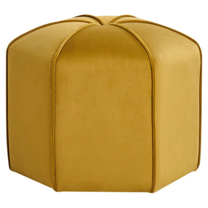 Image of Beliani Pouffe Wishek Velvet Yellow