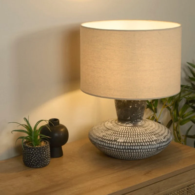 Image of SO'HOME Embossed Table Lamp in Black ONE SIZE