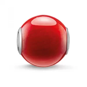 Image of Ladies Thomas Sabo Sterling Silver Karma Beads Red bamboo coral Bead