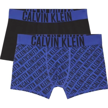 Image of Calvin Klein 2 Pack IP Trunks - Blue AOP 0SP