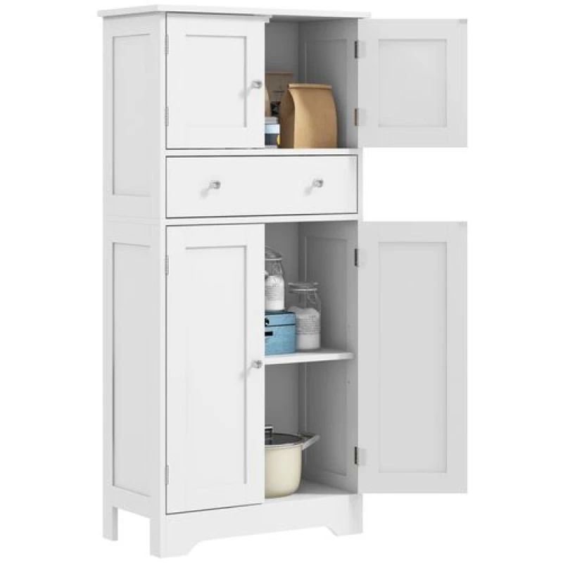 Image of Homcom Kitchen Cupboard Kitchen Cabinet W/ Drawer - White 83A-105V80WT