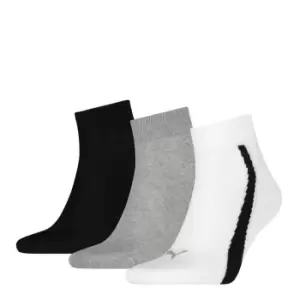 Image of Puma 3 Pack Lifestyle Quarter Socks - White